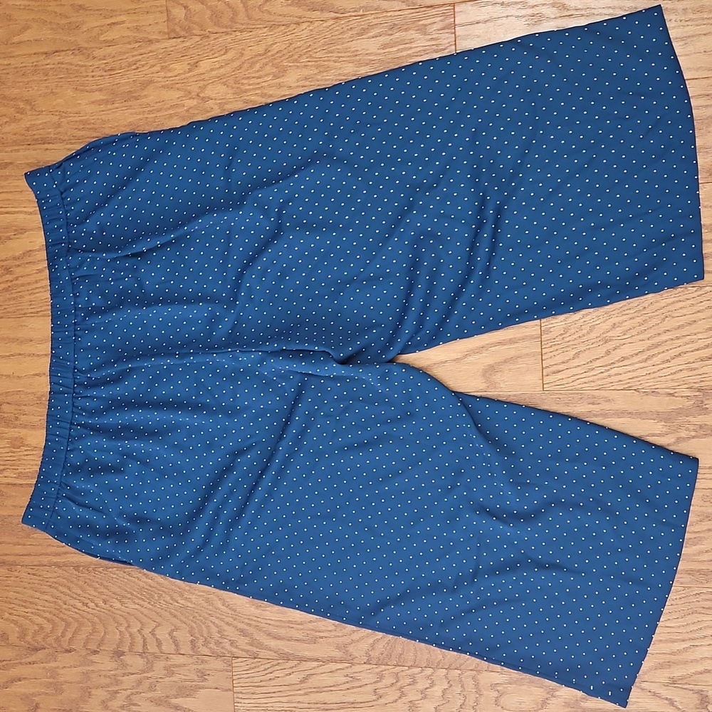J‎ Jill Wearever Women's Dark Teal / Swiss Dot Wide Leg Cropped Pants Sz 3X - Picture 5 of 5